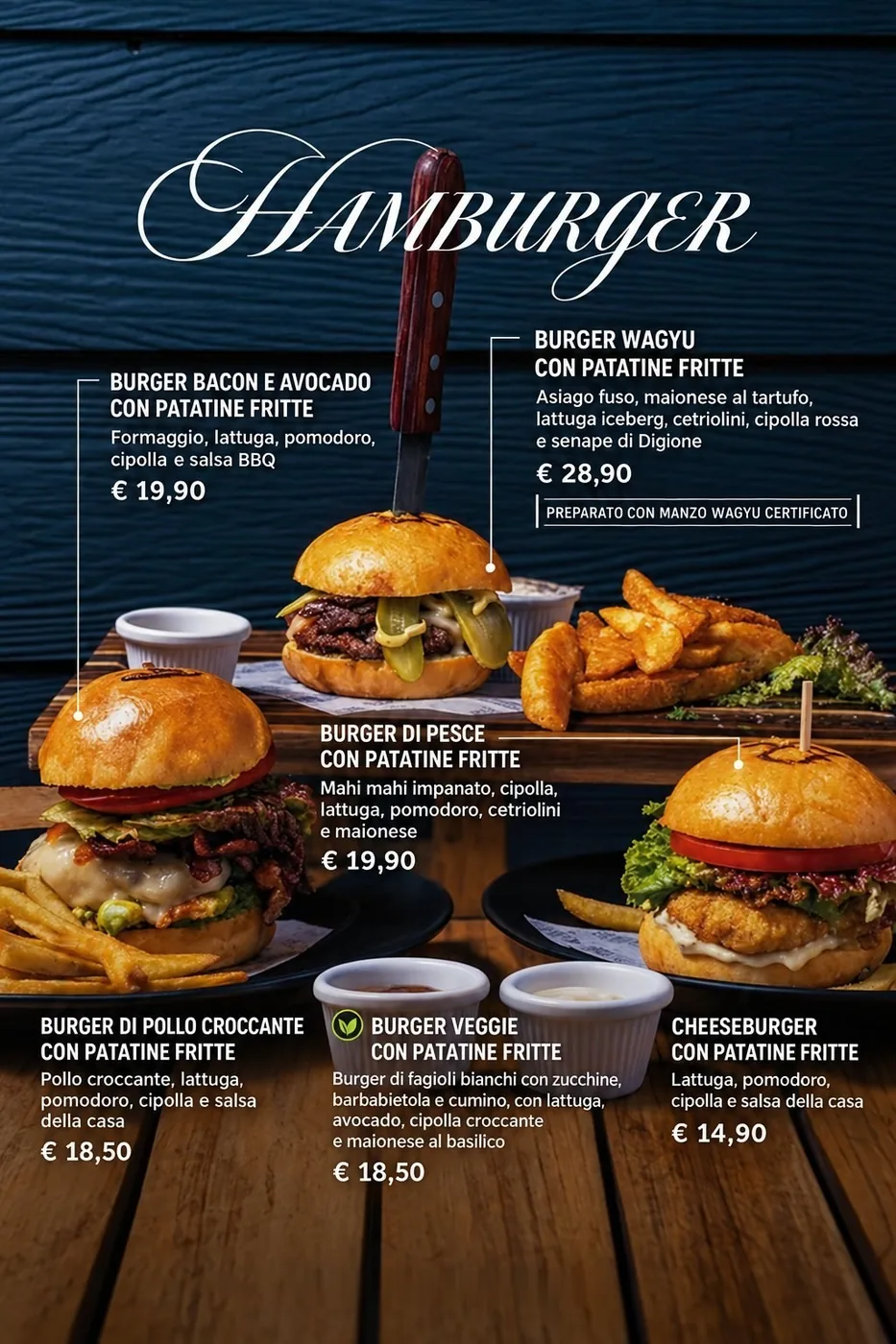 New Menu Revolution burger photo menu