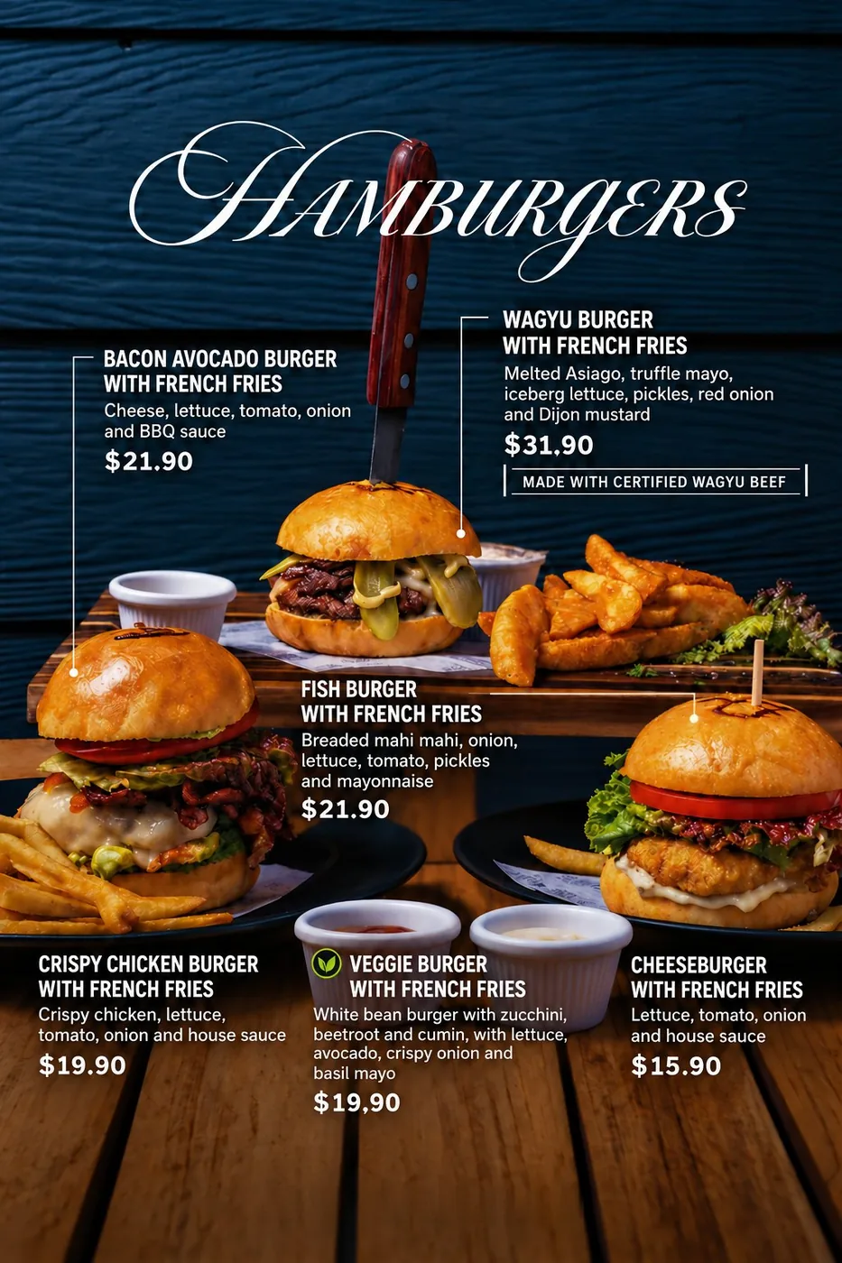 New Menu Revolution burger photo menu